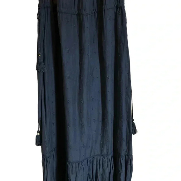 Ulla Johnson Barney’s Navy Blue Off the Shoulder Smocked Eyelet Maxi Dress Sz 0 - Picture 8 of 11